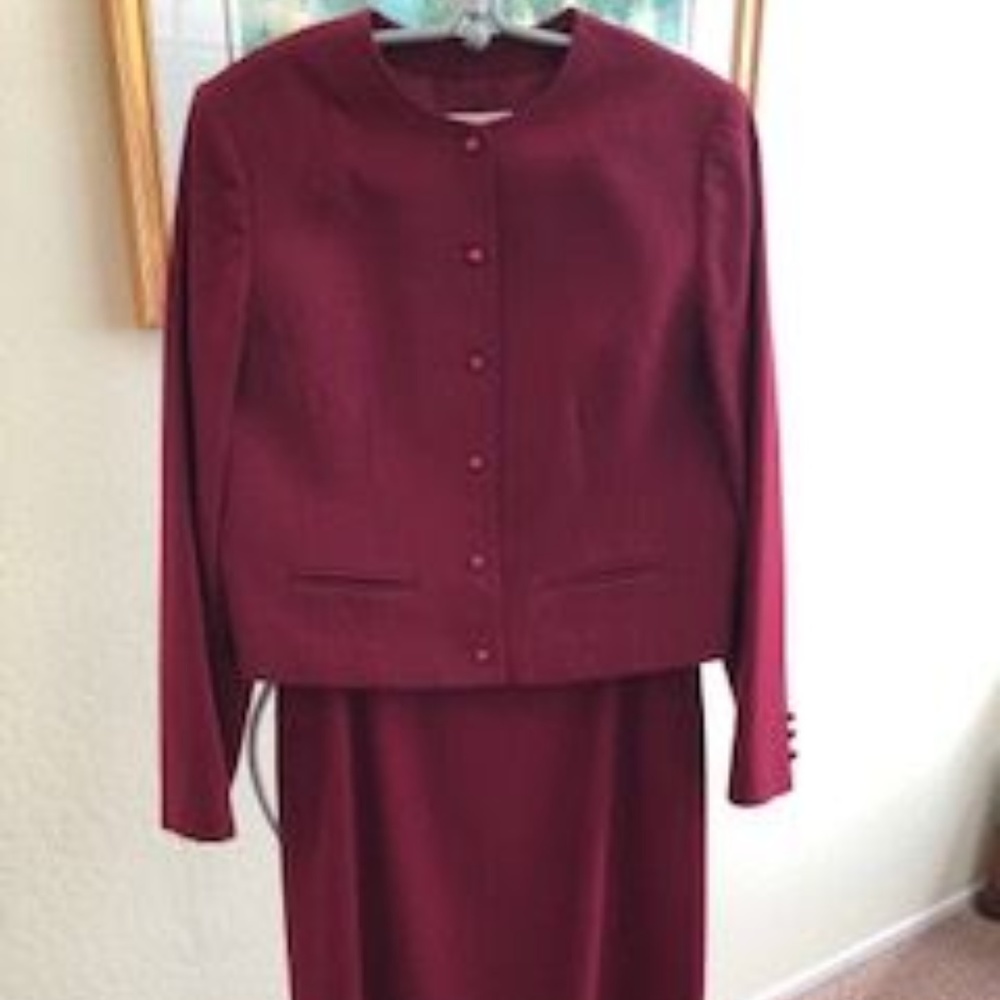 Classic (80's) Pendleton wool cropped jacket and pencil skirt set